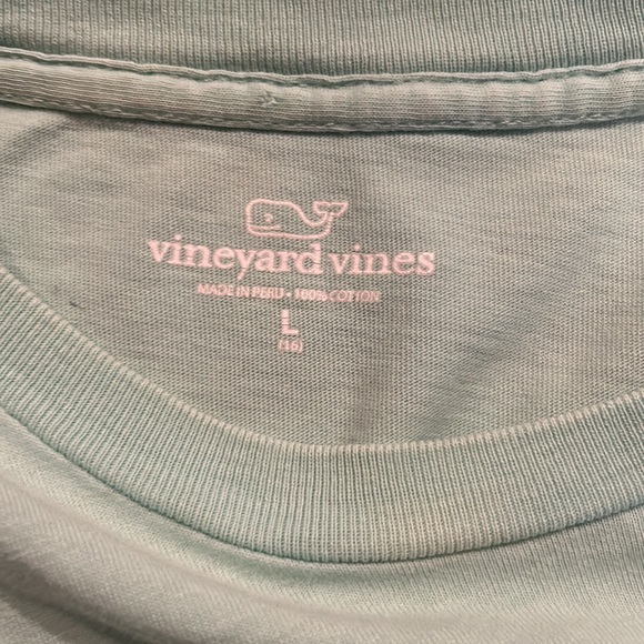 Kids Large Vineyard Vines Light Green Logo Tshirt. - Picture 3 of 3